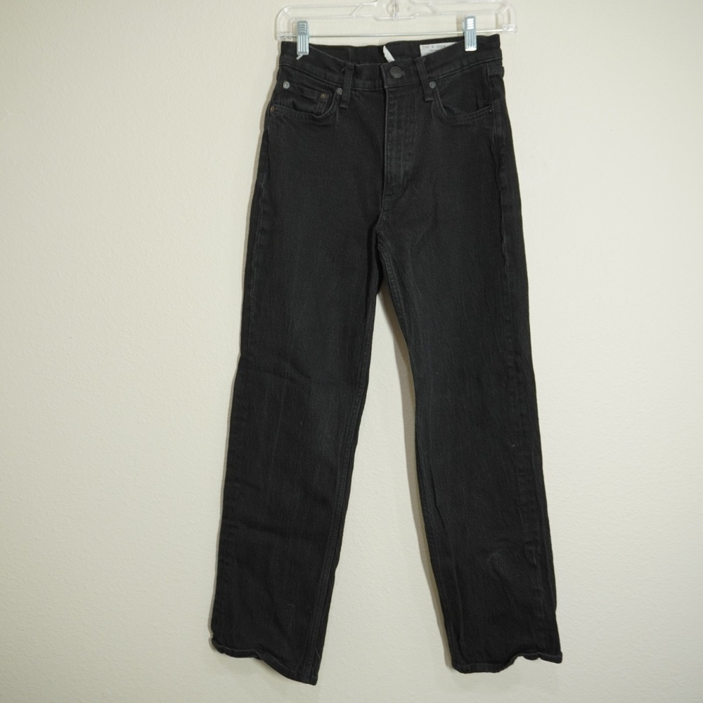 Rag & Bone Size 26 Maya High Rise Straight Leg Black Denim Jeans Fall Casual